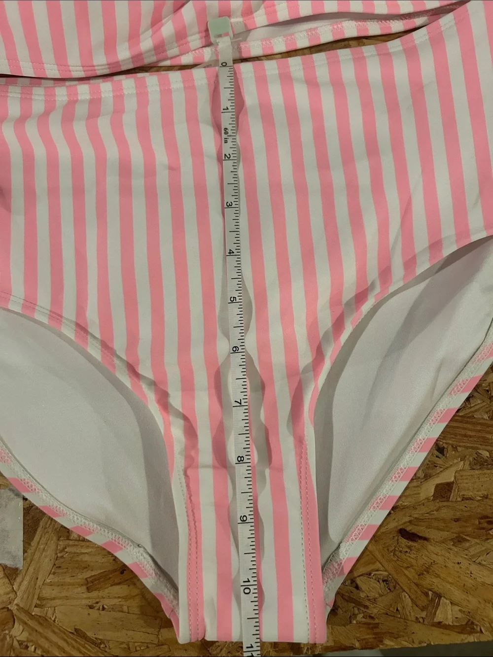 Old Navy Pink and White Striped One-Shoulder Ruffle Two-Piece Swim Set